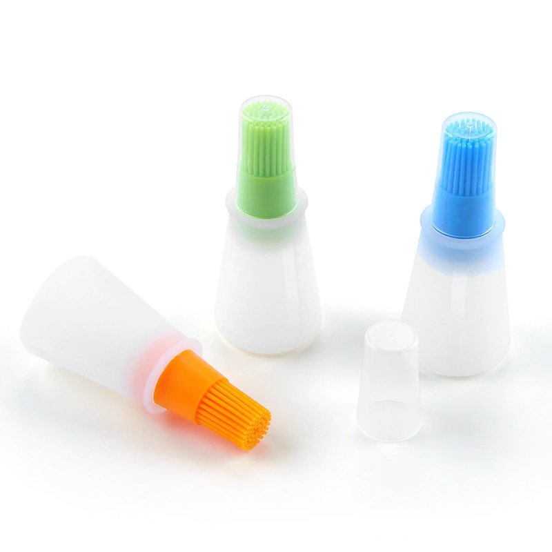 Portable Silicone Oil Bottle with Brush