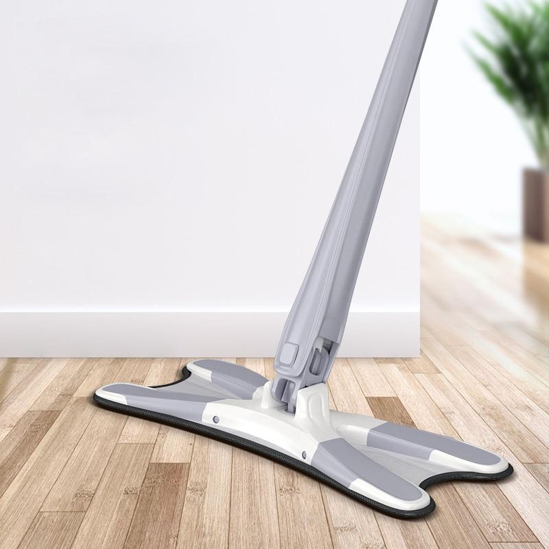360 Rotating Flat Squeeze Mop and Bucket Hand Free Wringing Microfiber Mop Pads Wet or Dry Usage Home Kitchen