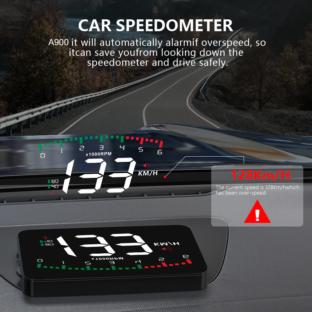 Auto EOBD OBD2 Head Up Display Speedometer Car Alarm Projector Car Electronics Accessories