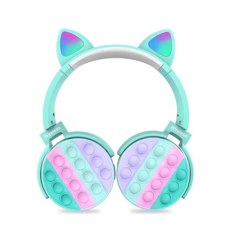Wireless Bluetooth Colorful Silicone Pop Fidget Headphones with Mic