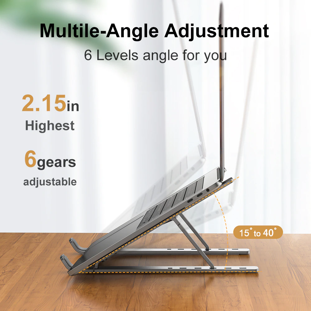 Foldable Aluminum Laptop Support Stand with Adjustable Bracket
