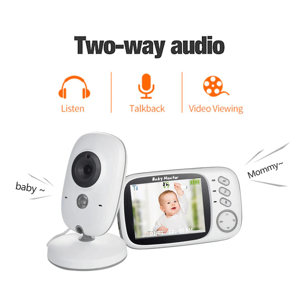3.2 inch LCD 2 Way Audio IR Night Vision Baby Monitor Smart Surveillance Camera Automatic Tracking Wireless Home Security