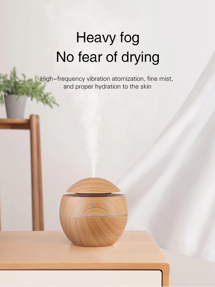 Ultrasonic Wooden Design Air Humidifier 130ML