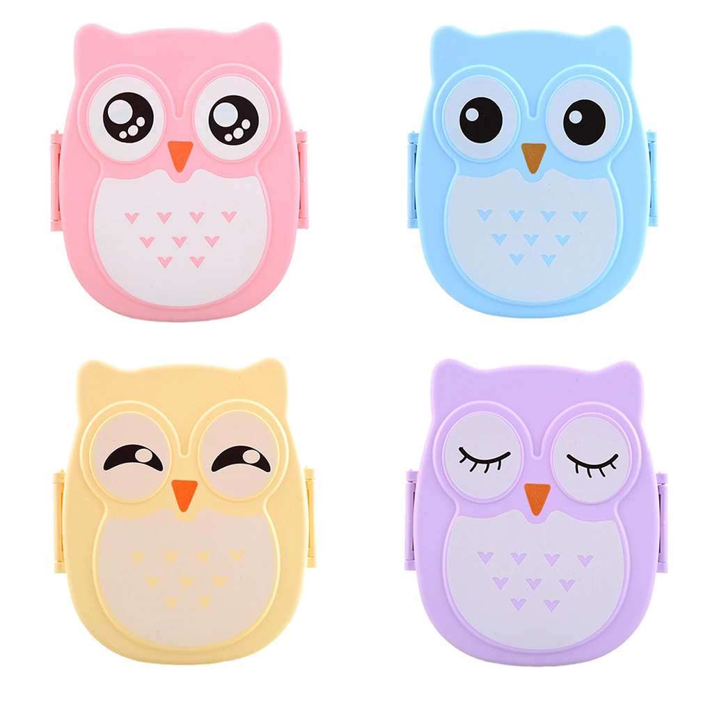 Cartoon Owl Food Container Storage Bento Box