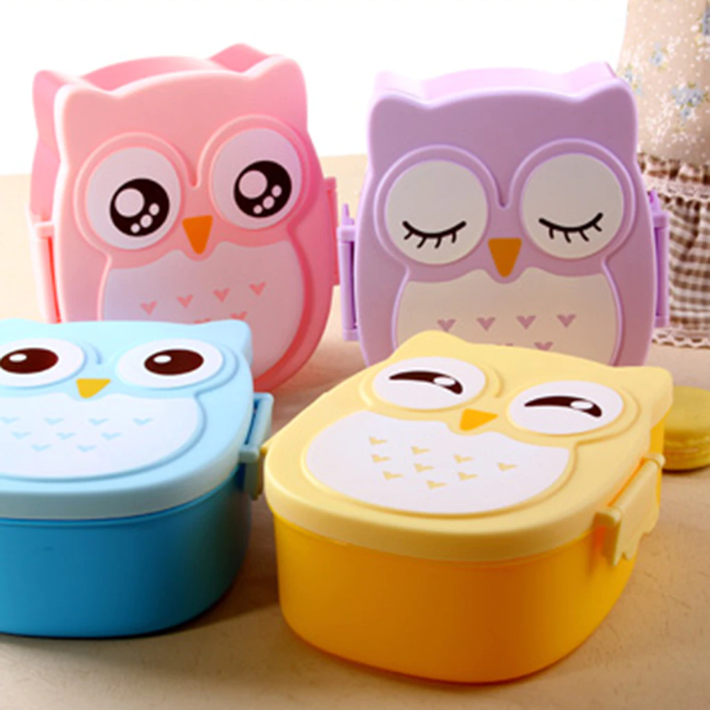 Cartoon Owl Food Container Storage Bento Box