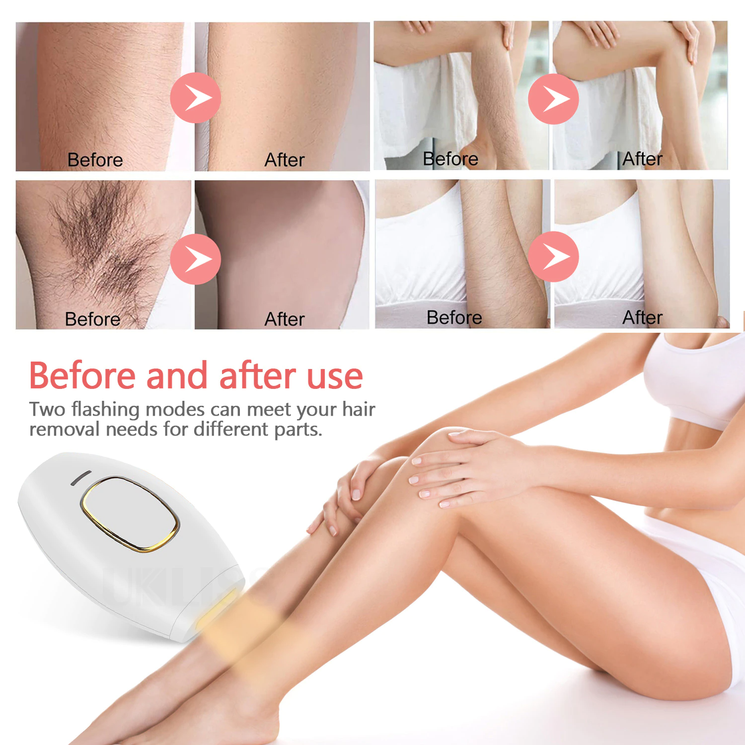 IPL Laser Hair Removal Handset for Women, Permanent IPL Hair Removal Device with Cooling System, At-Home Painless Hair Removal Epilator For Women