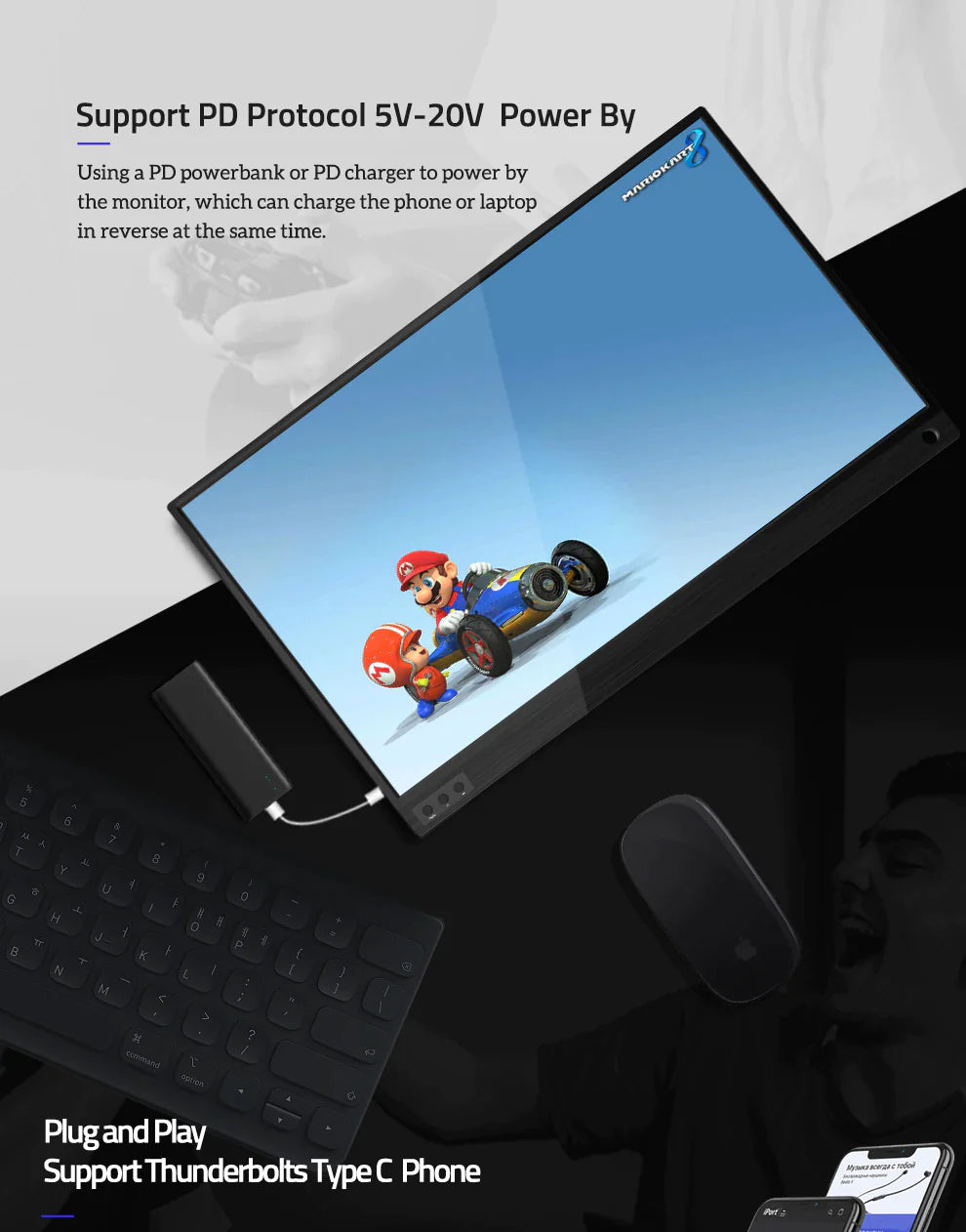 Thin Portable LCD HD Monitor 15.6 Inch