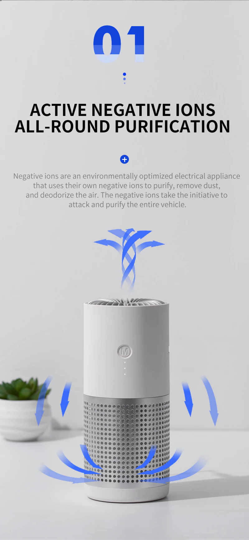 Portable Air Purifier Ozonizer HEPA Filters