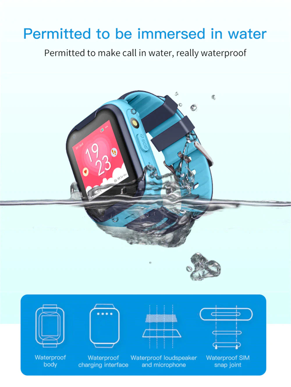 Kids Waterproof IPX7 Smartwatch 4G