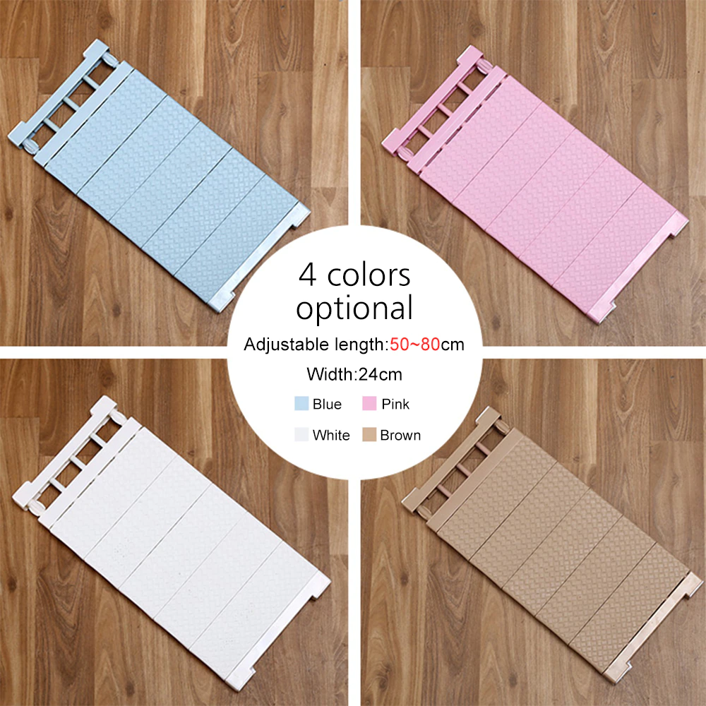 Adjustable Storage Organizing Rack Clothes Storage Box Closet Separation Organizers Drawer Divider Organizer Compartment Boxes