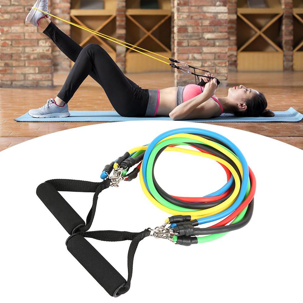 11 Pcs Powertrain Resistance Band Set Home Door Gym Best Total Resistance Fitness Exercise Bands System Workout Kmart Bodylastics Rebel. Resistance bands with Handles