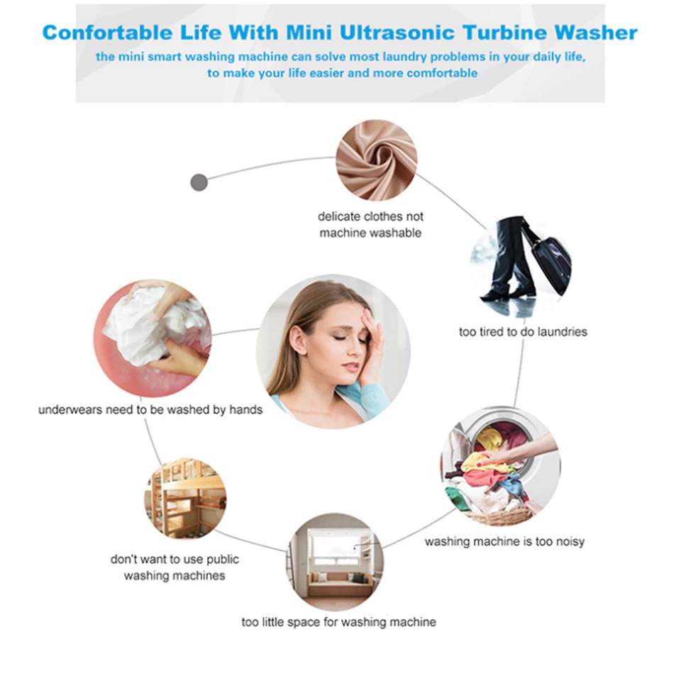Mini Portable Ultrasonic Washing Machine
