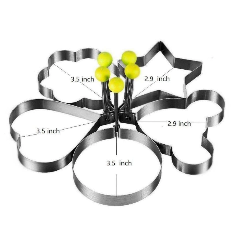 5 pcs Stainless Steel Fried Egg Shaper Pancake Omelette Mould Cooking Tools Kitchen Accessories