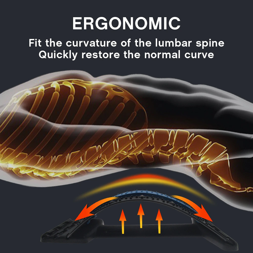 Multi-Level Adjustable Magnetotherapy Back Stretcher Massager