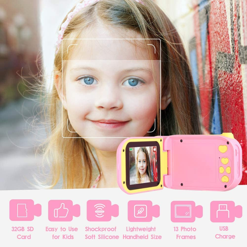 Rechargeable Action Camcorder for Kids With 32Gb SD Card