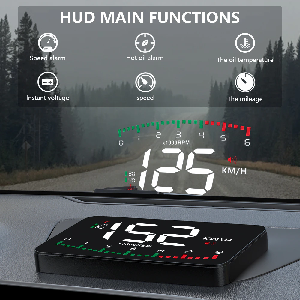 Auto EOBD OBD2 Head Up Display Speedometer Car Alarm Projector Car Electronics Accessories