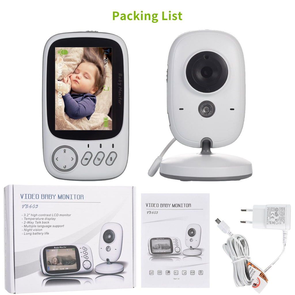 3.2 inch LCD 2 Way Audio IR Night Vision Baby Monitor Smart Surveillance Camera Automatic Tracking Wireless Home Security