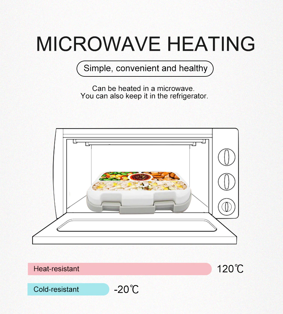 Microwavable Leakproof Food Container Lunch Bento Box