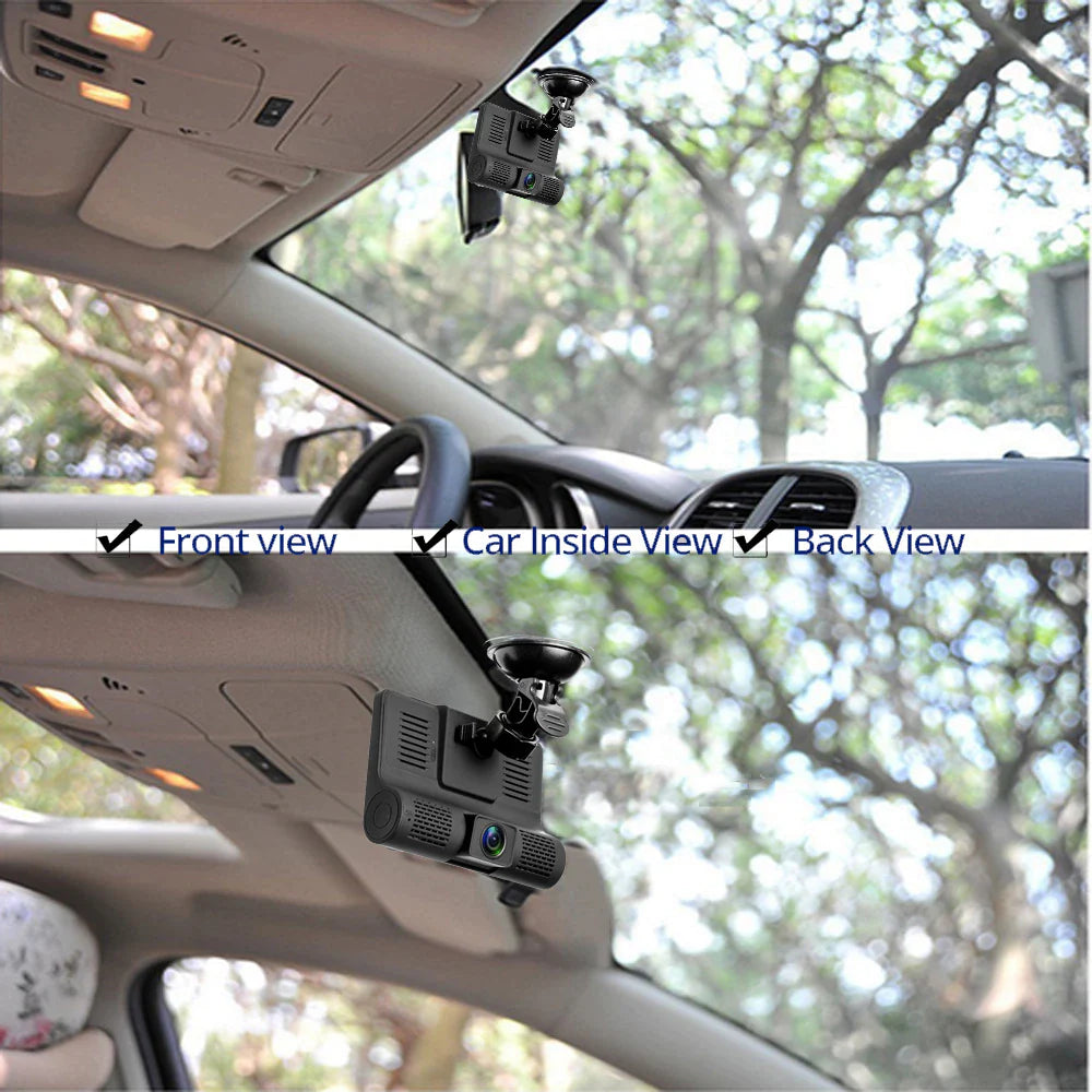 Three Way Car Dash Camera Recorder HD Night Vision