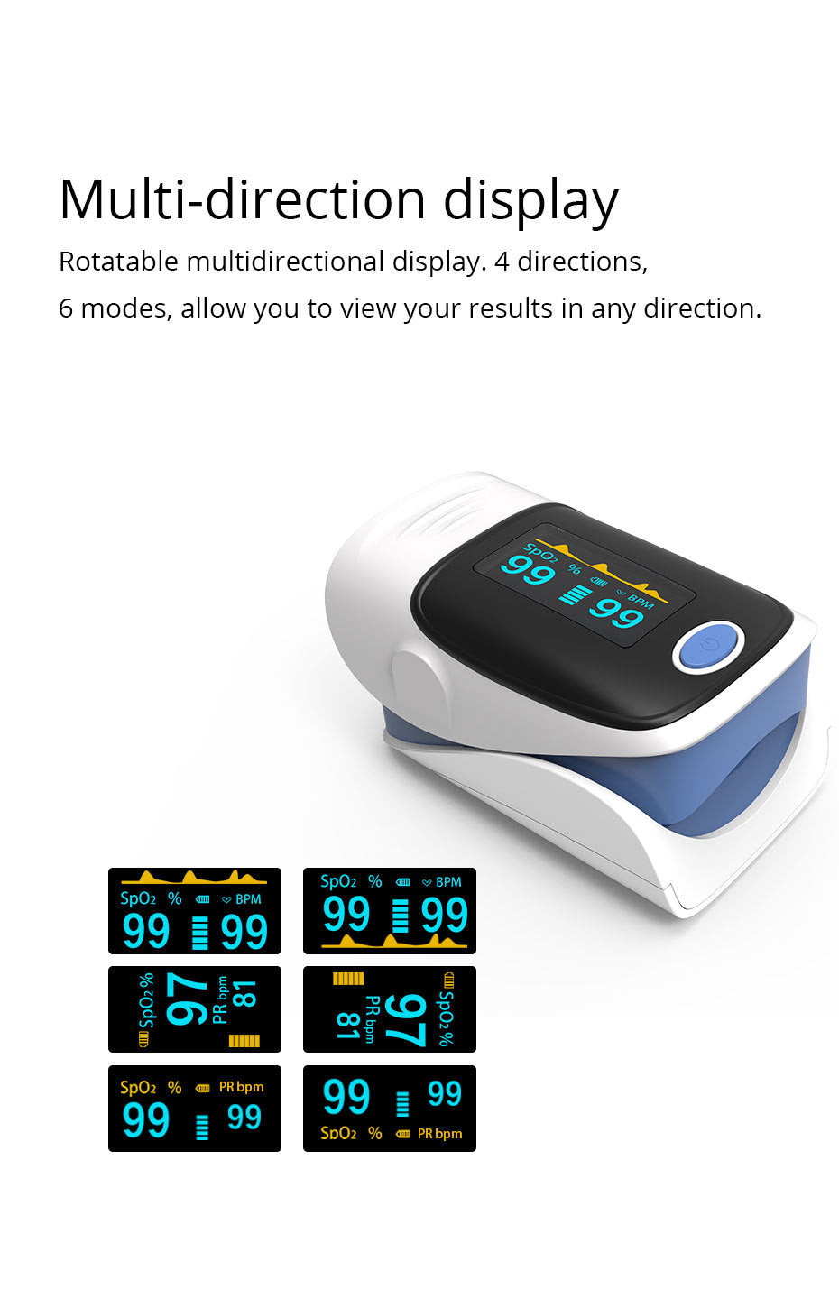 Portable Finger Pulse Oximeter Blood Oxygen