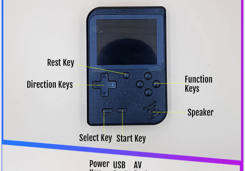 Portable Handheld Retro Console with Built in 400 Games