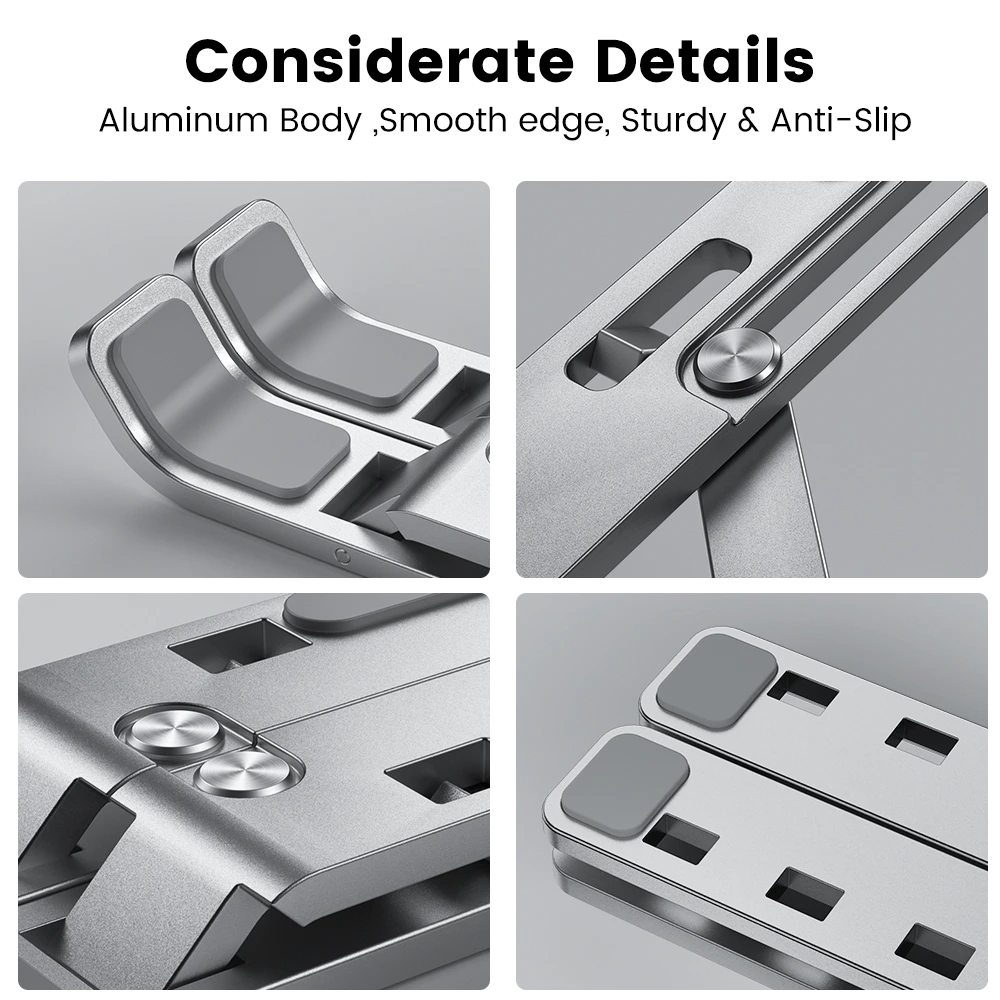 Foldable Aluminum Laptop Support Stand with Adjustable Bracket