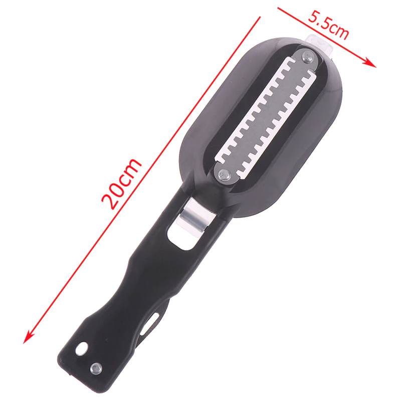 2 In 1 Plastic Fishing Scale Brush With Built-in Scale Scoop