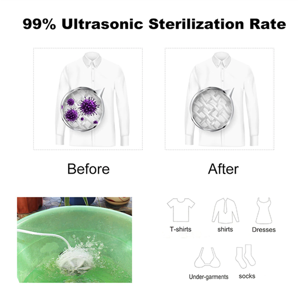 Mini Portable Ultrasonic Washing Machine