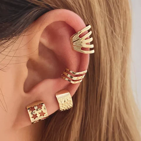 5 Pcs Non-Piercing Clip On Earring Fancy Fashion Earring for Unpierced Ears