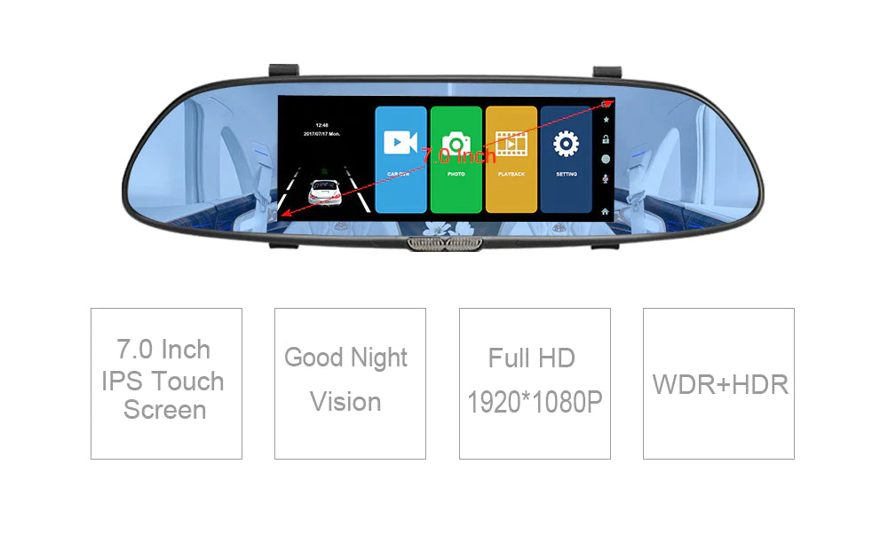 Full HD 1080P Car DashCam DVR Dual Lens