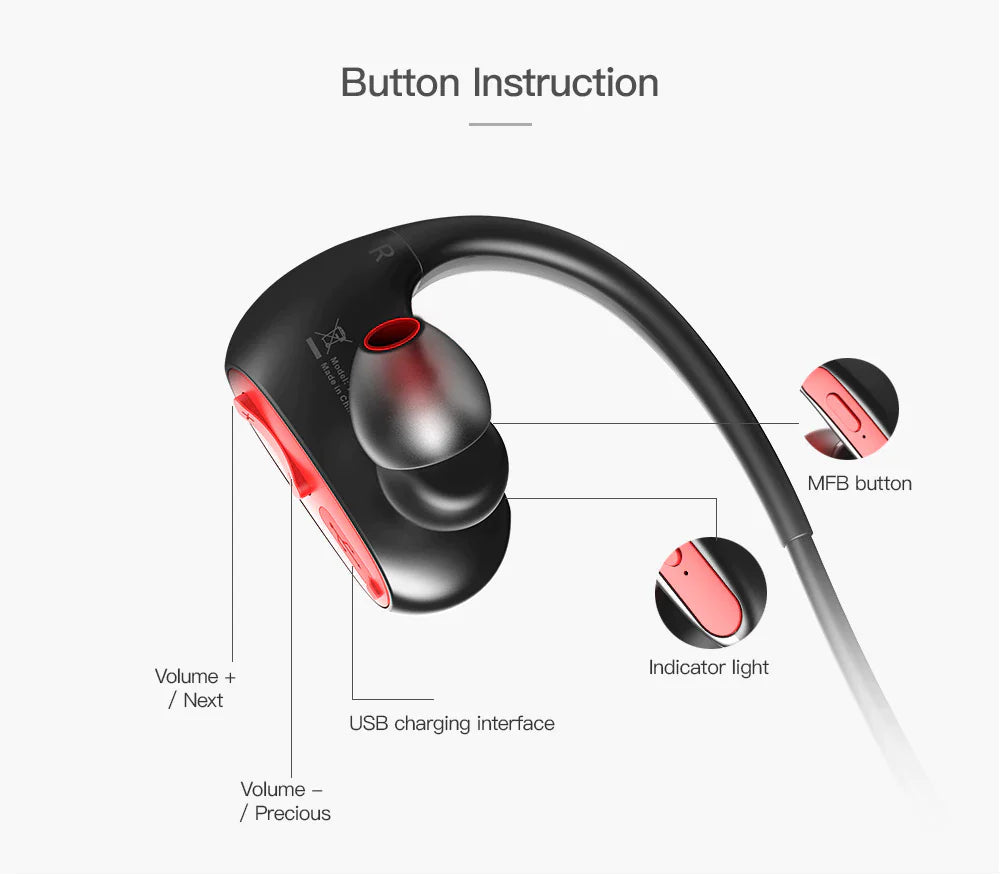 L05 Wireless Bluetooth Bass IPX7 Waterproof Earphone