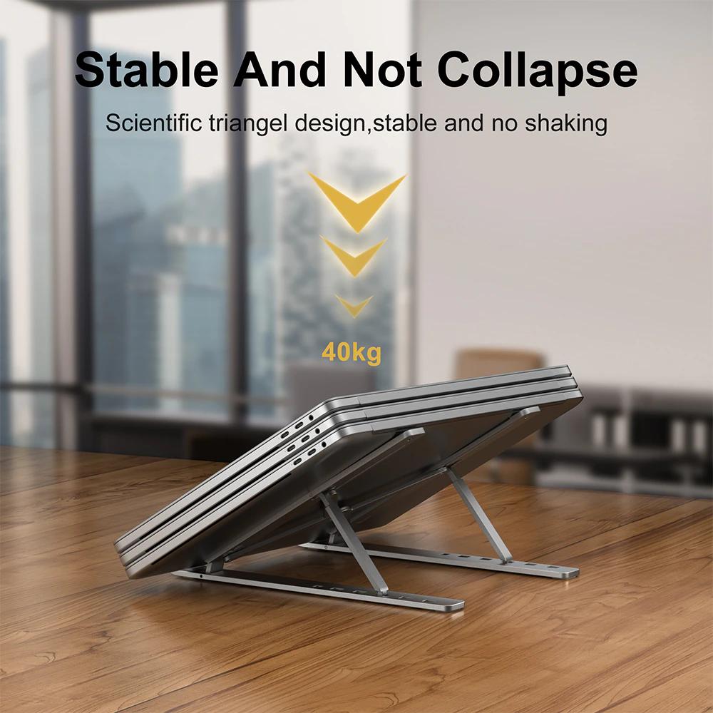 Foldable Aluminum Laptop Support Stand with Adjustable Bracket