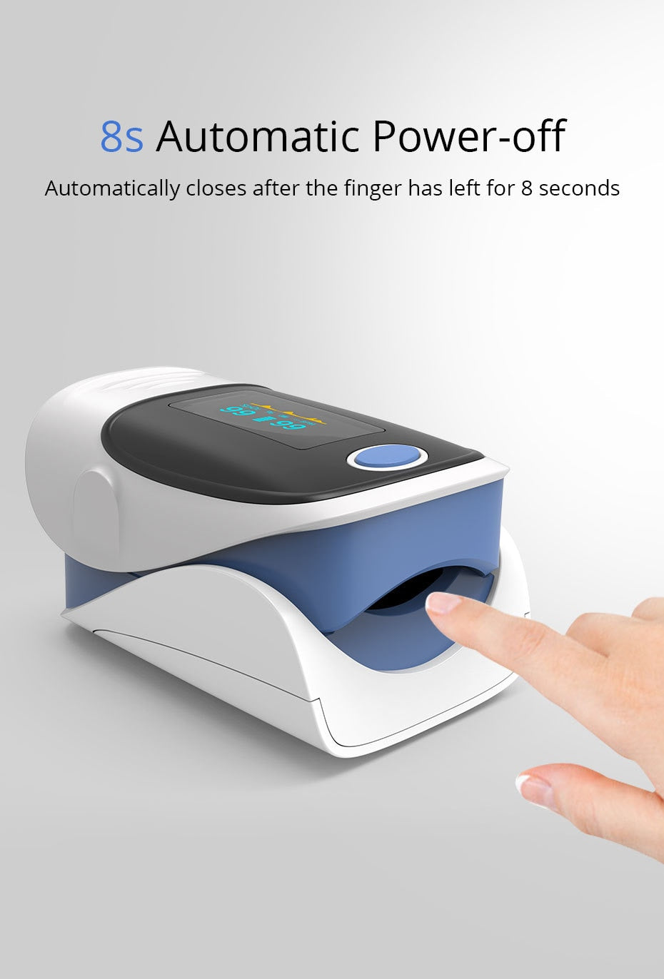 LED Finger Pulse Heart Rate/Blood Oxygen SpO2 Level Oximeter Monitor