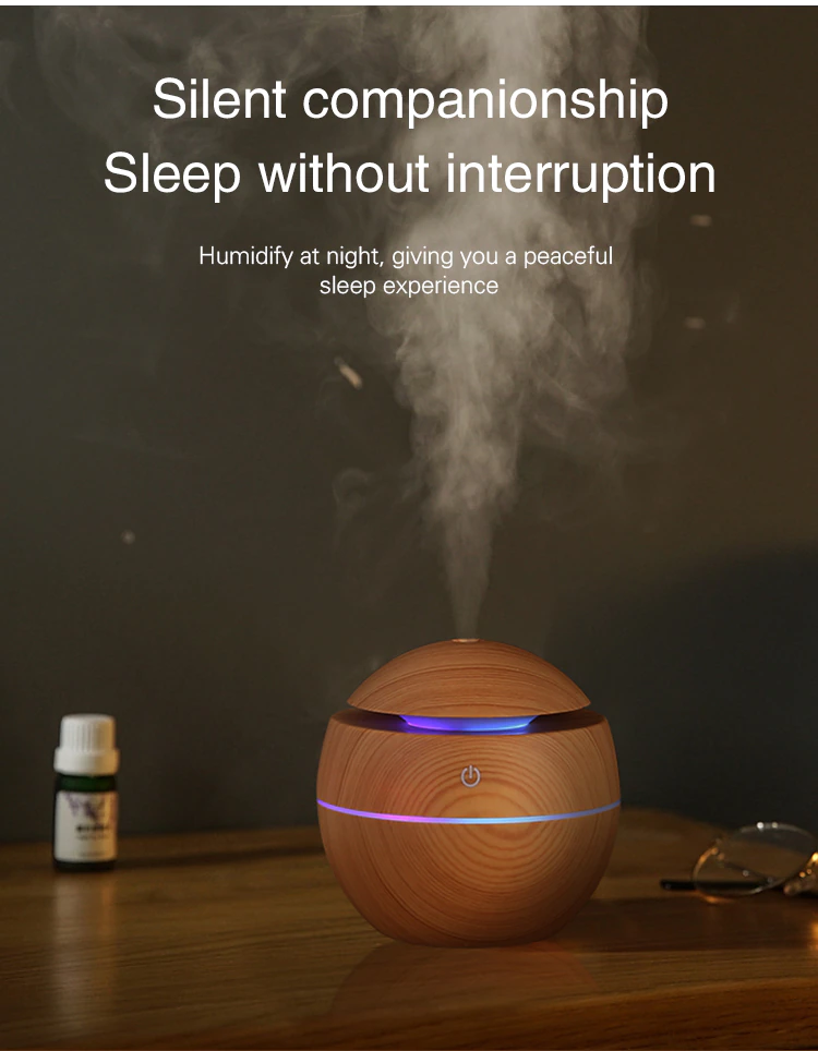 Ultrasonic Wooden Design Air Humidifier 130ML