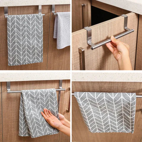 Over-the-Door Multifunctional Stainless Steel Door Back Towel Rack