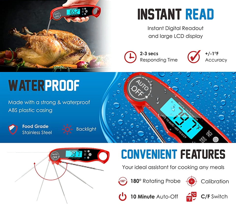 Instant Read Food Digital Thermometer Kitchen Accessories Cooking Gadgets New Teechnology 2022 Cooking Thermometer Digital Accurate Results Best Cooking Thermometer