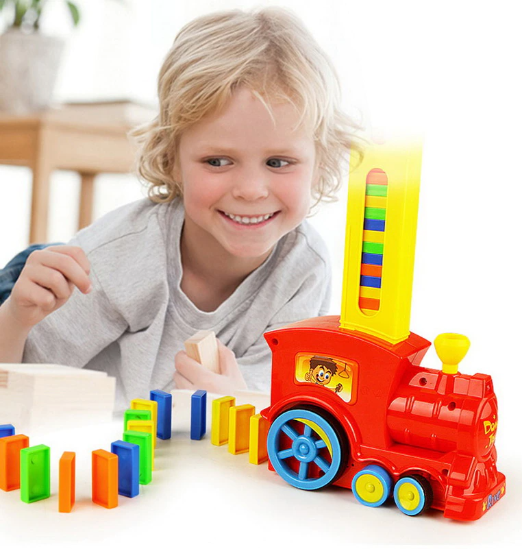 60/80 Pcs Automatic Domino Train Toy Set