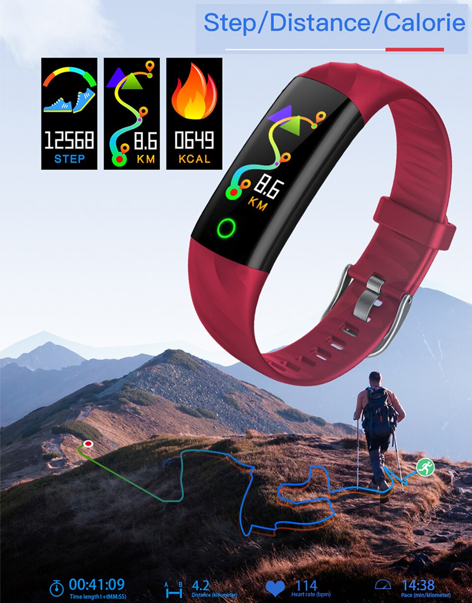 Fit Sport Smart Bracelet IP68 Waterproof Color Screen for IOS and Android