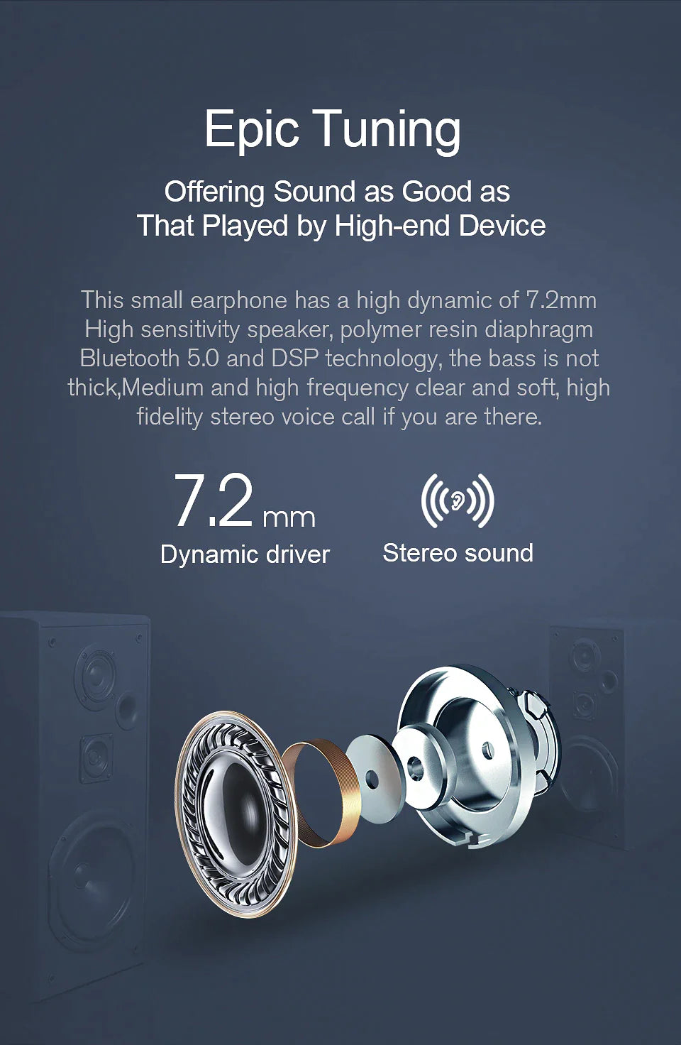GT1 TWS Fingerprint Touch Bluetooth Noise Cancelling Earphones