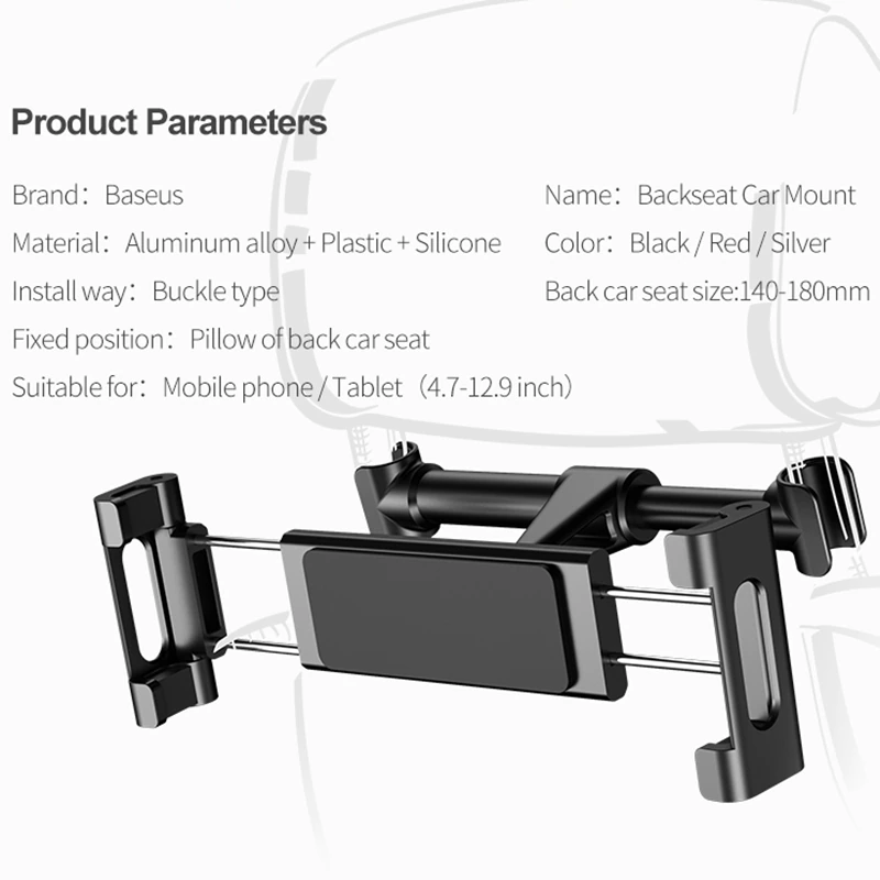 Universal Car Headrest Mount Tablet Holder