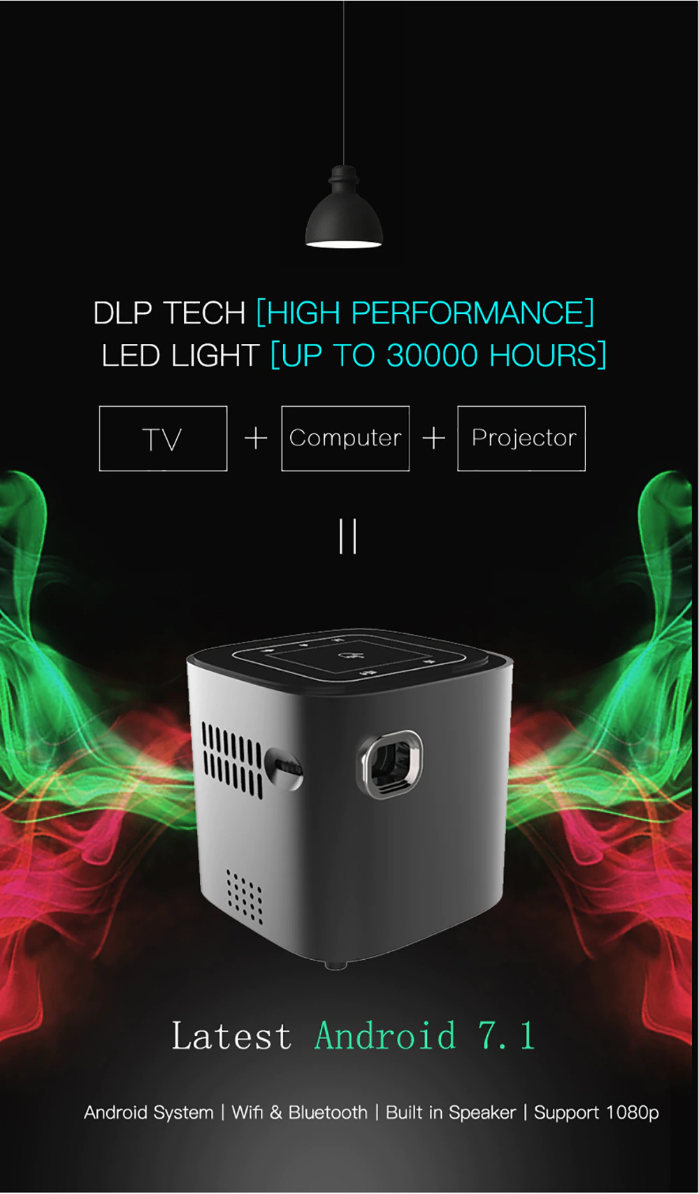 Full HD Home Theater Mini Portable Projector