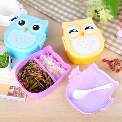 Cartoon Owl Food Container Storage Bento Box
