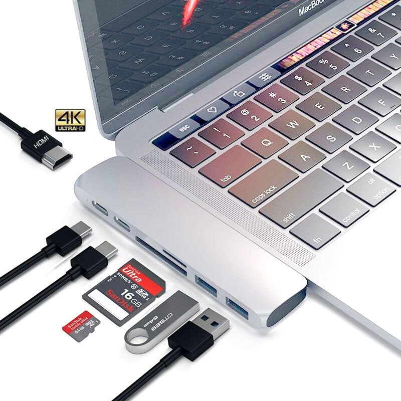 Macbook Adapter USB Hub with Card Reader Extension