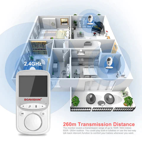 Wireless LCD Audio Video Music Intercom IR Baby Monitor