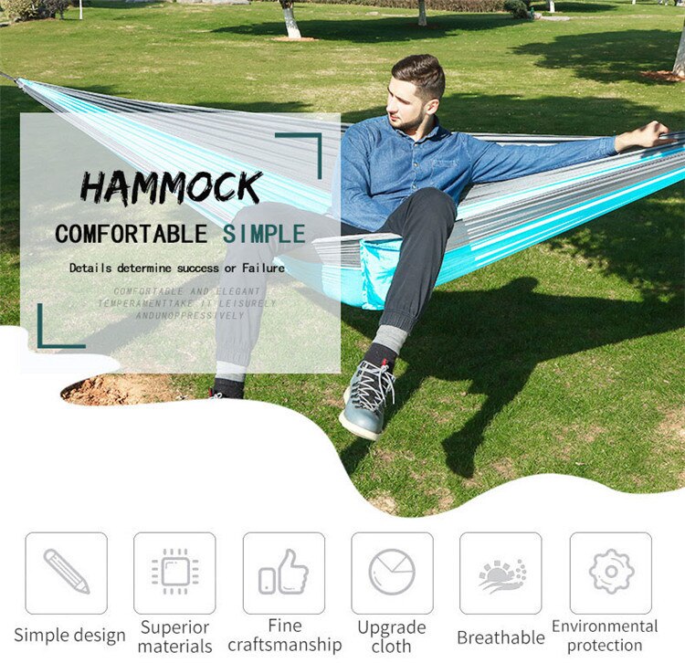 Outdoor Camping Hammock With Tree Straps