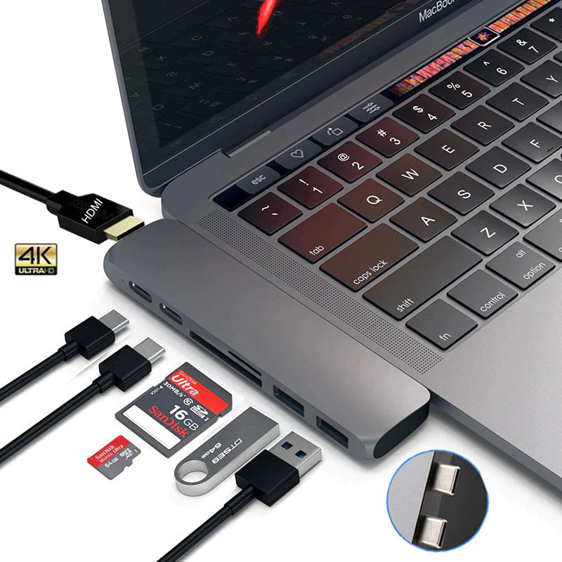 Macbook Adapter USB Hub with Card Reader Extension