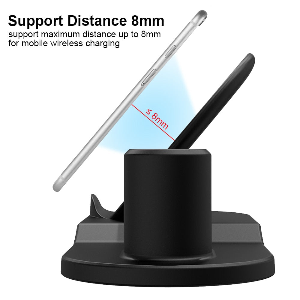 3 in 1 Fast Wireless Charger Dock & Holder Stand Docking Station for iPhone and Samsung
