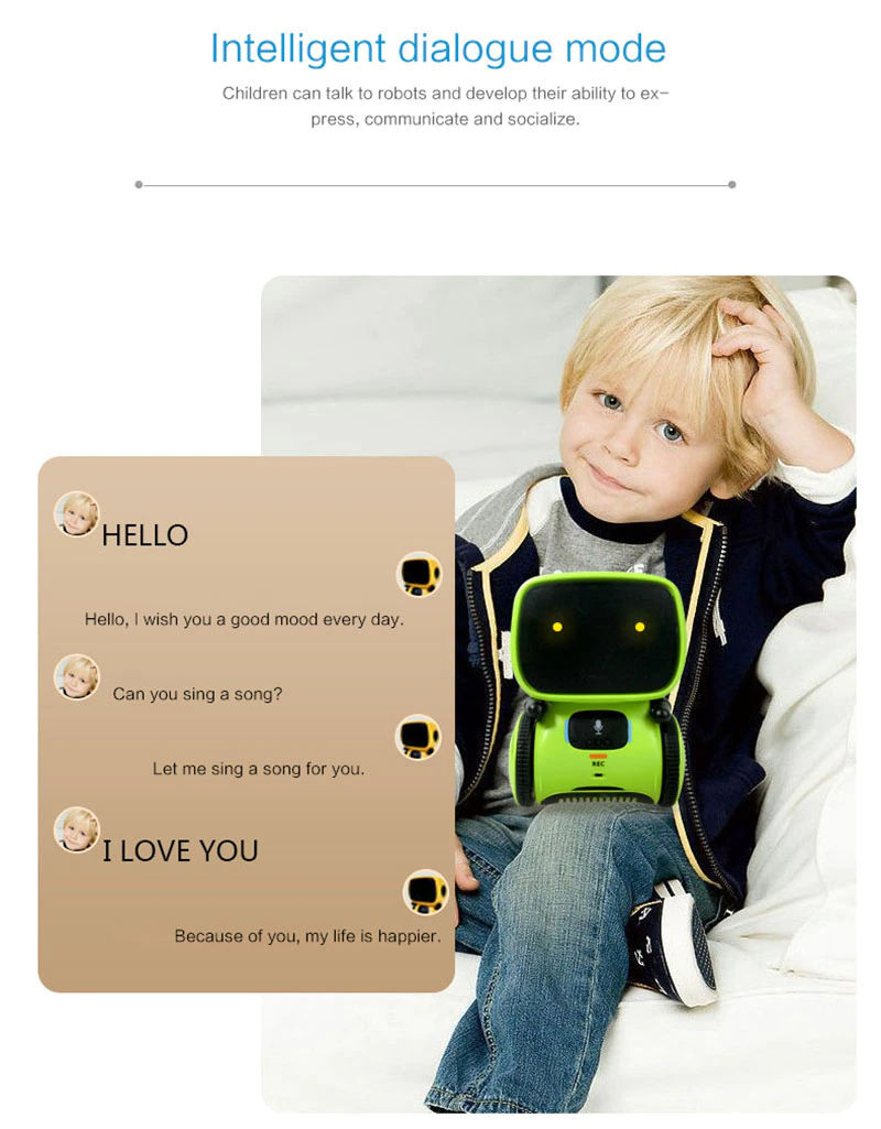 Interactive Voice Command Touch Control Smart Robot