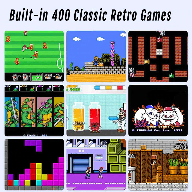 Portable Handheld Retro Console with Built in 400 Games