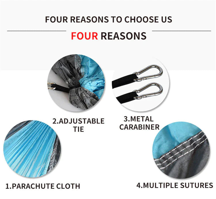 Outdoor Camping Hammock With Tree Straps